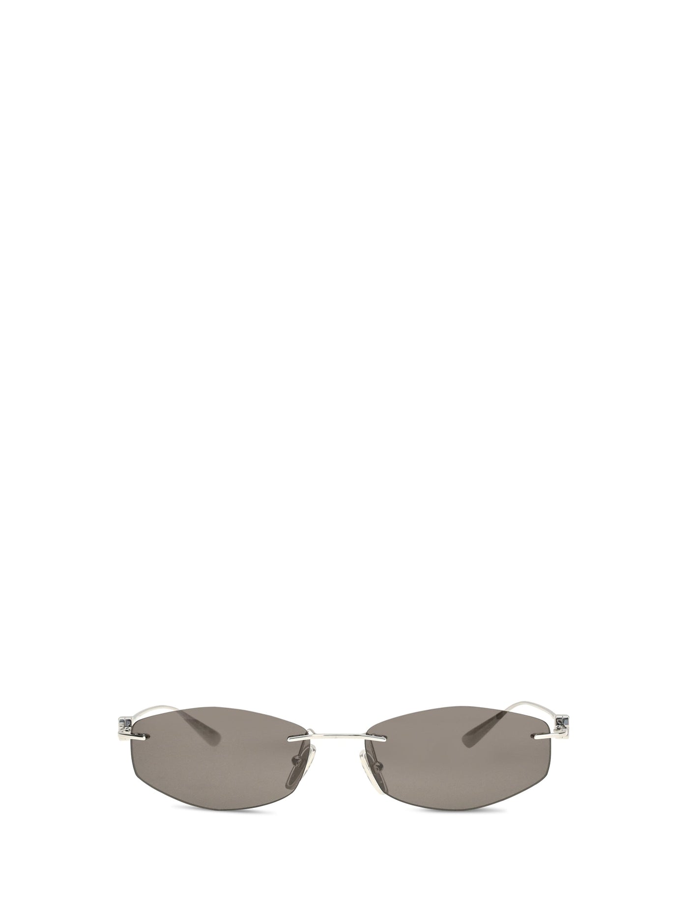 Balenciaga A000uxt0005 Geometric Oval Sunglasses — Silver Metal