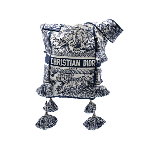 Canvas Embroidered Toile De Jouy D Bubble Bucket Bag - Image 1