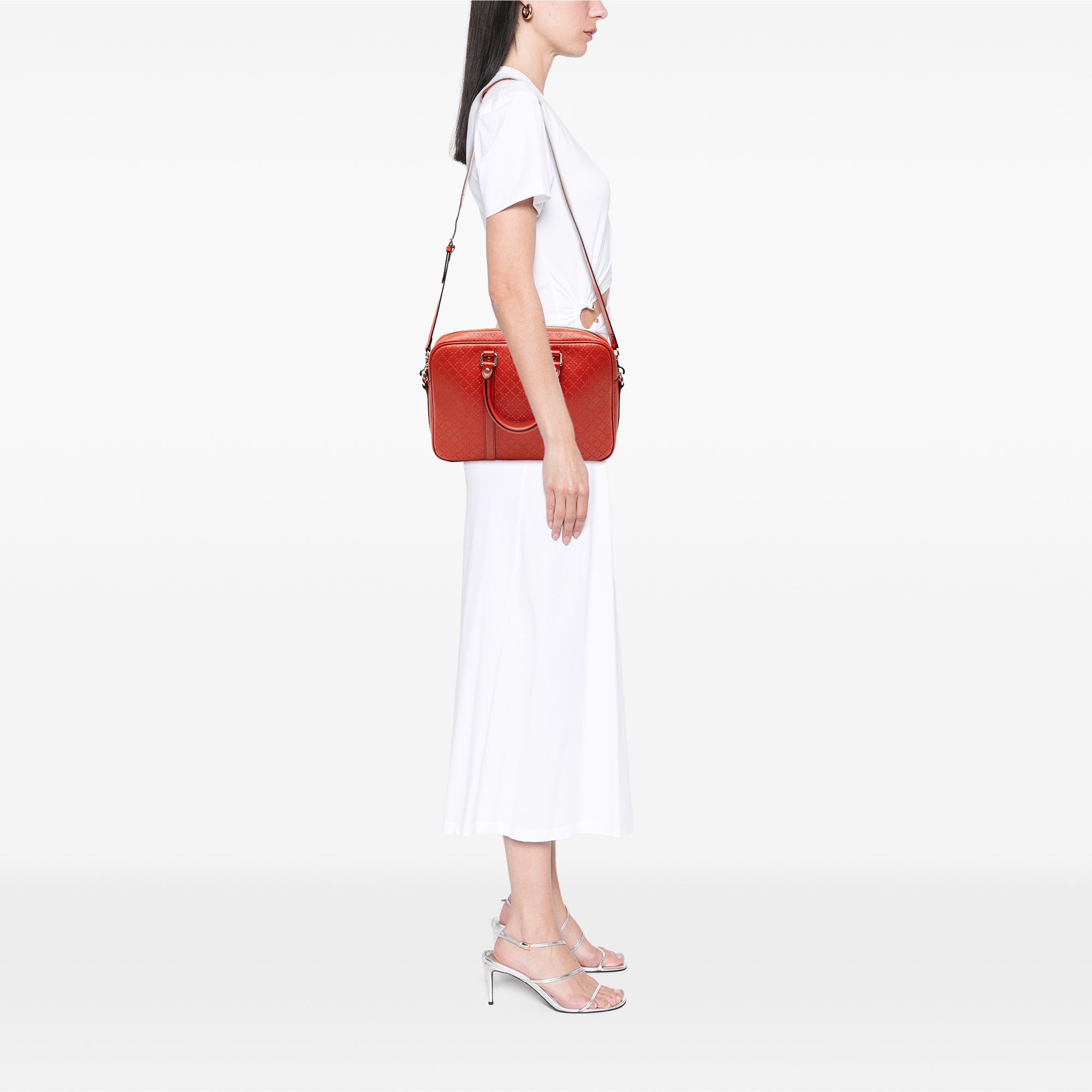 Medium Diamante Bright Leather Business Bag - Image 7