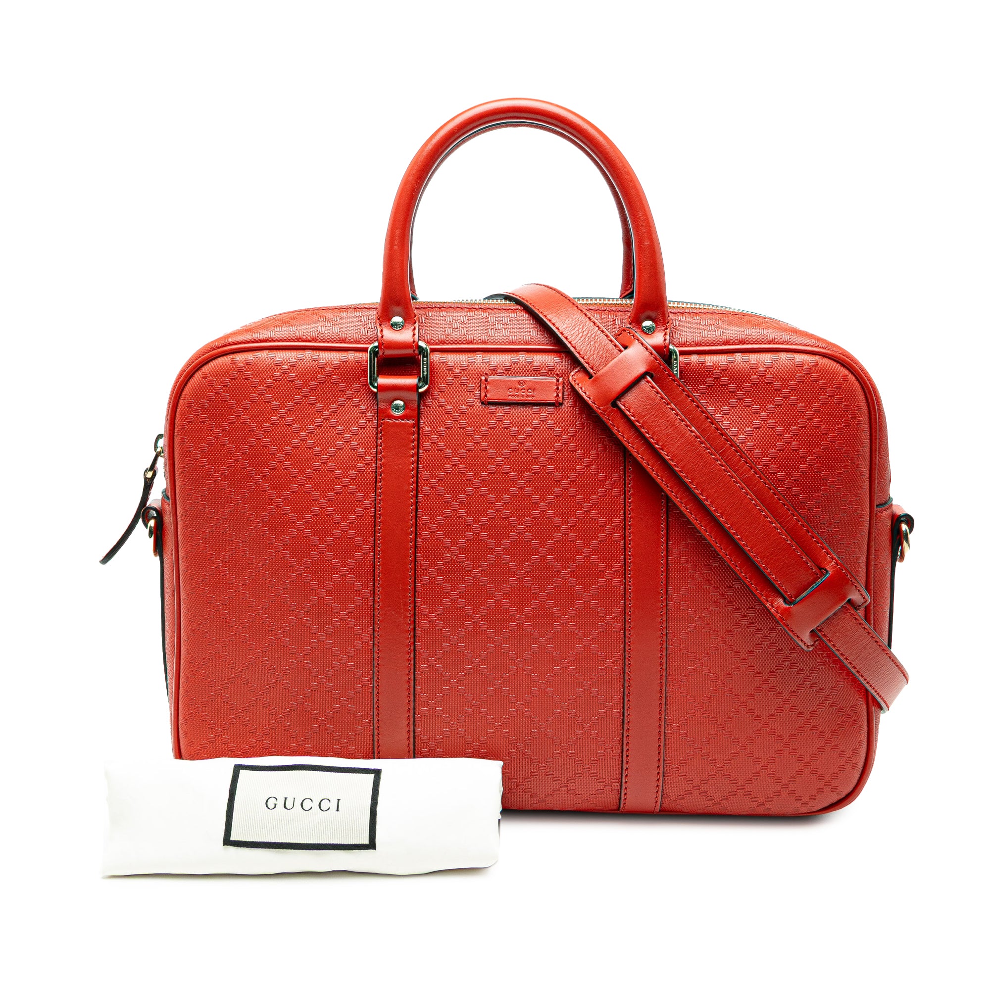 Medium Diamante Bright Leather Business Bag - Image 8