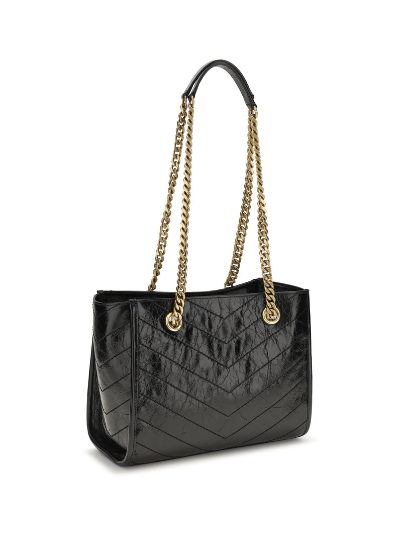 Saint Laurent Niki Tote Bag — Black Calf Leather Bos Taurus