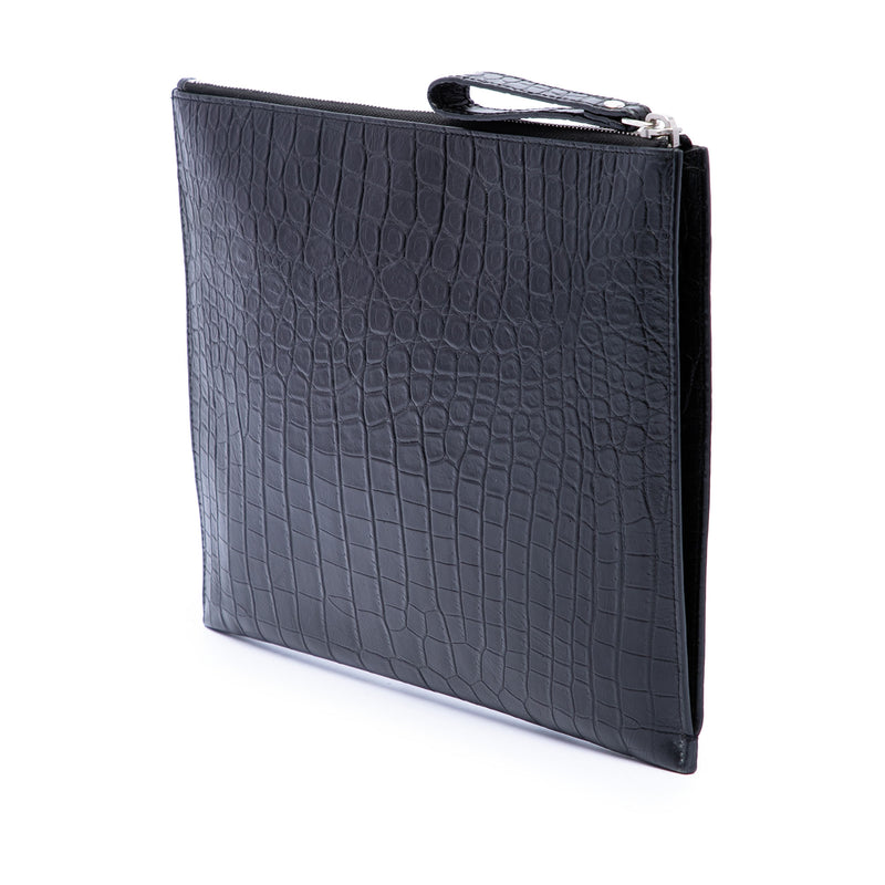Croc Embossed Leather Clutch - Image 2