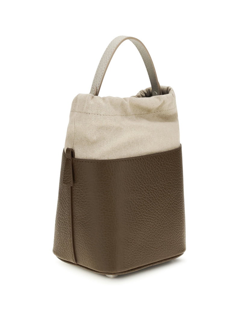 Maison Margiela 5ac Bucket Bag — Beige Calf Leather Bos Taurus