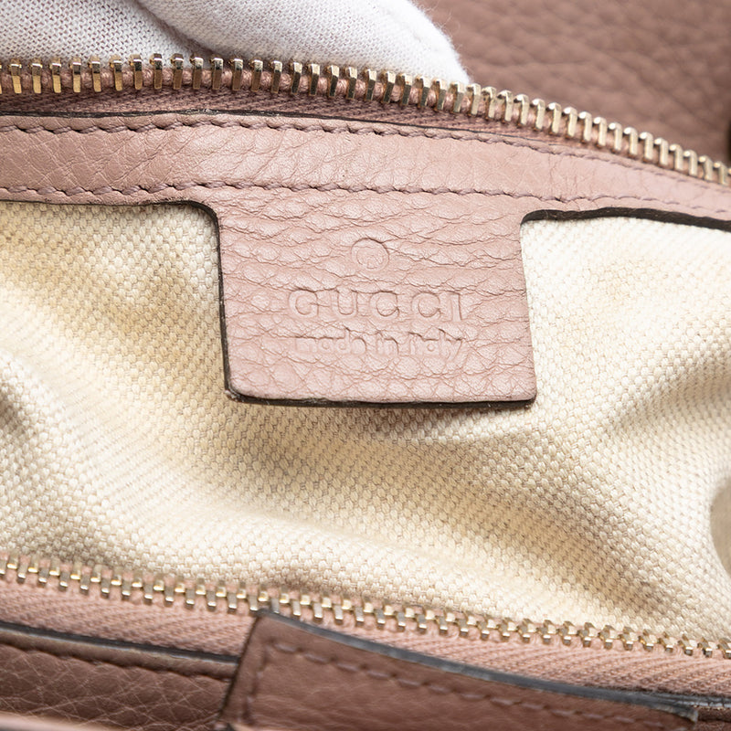 Medium Calfskin Bamboo Shopper Satchel - Image 5