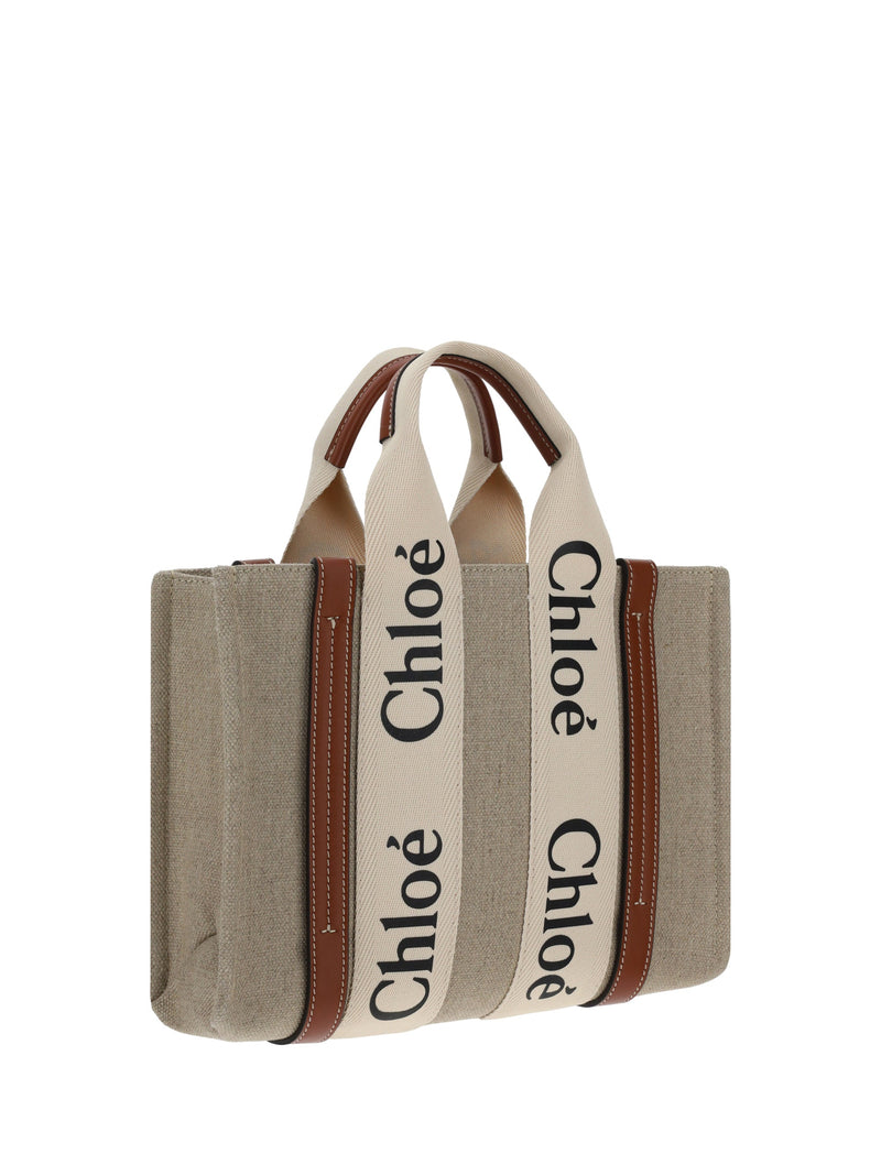 Chloé Woody Tote Bag — White Canvas