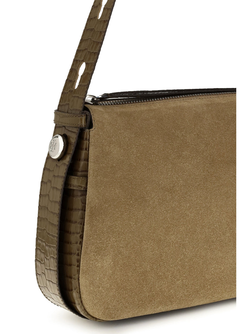 Tory Burch Romy Shoulder Bag — Beige Suede