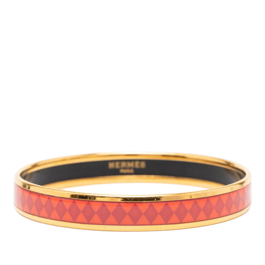 Narrow Diamond Motif Enamel Bangle 62 - Image 1