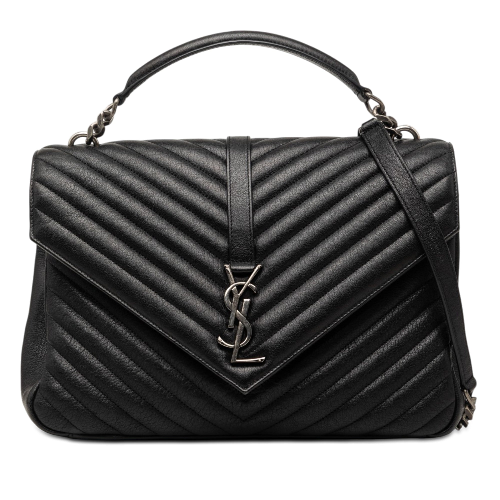 Large Chevron Sheepskin Monogram College Bag - Image 1