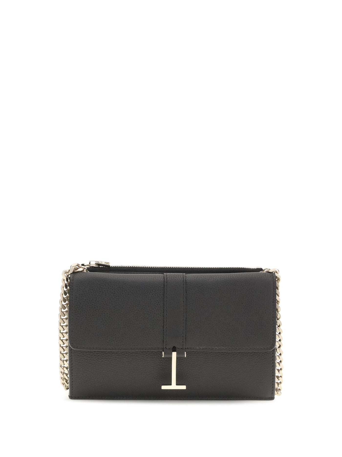 Tom Ford Chain Leather Shoulder Bag — Black Calf Bos Taurus