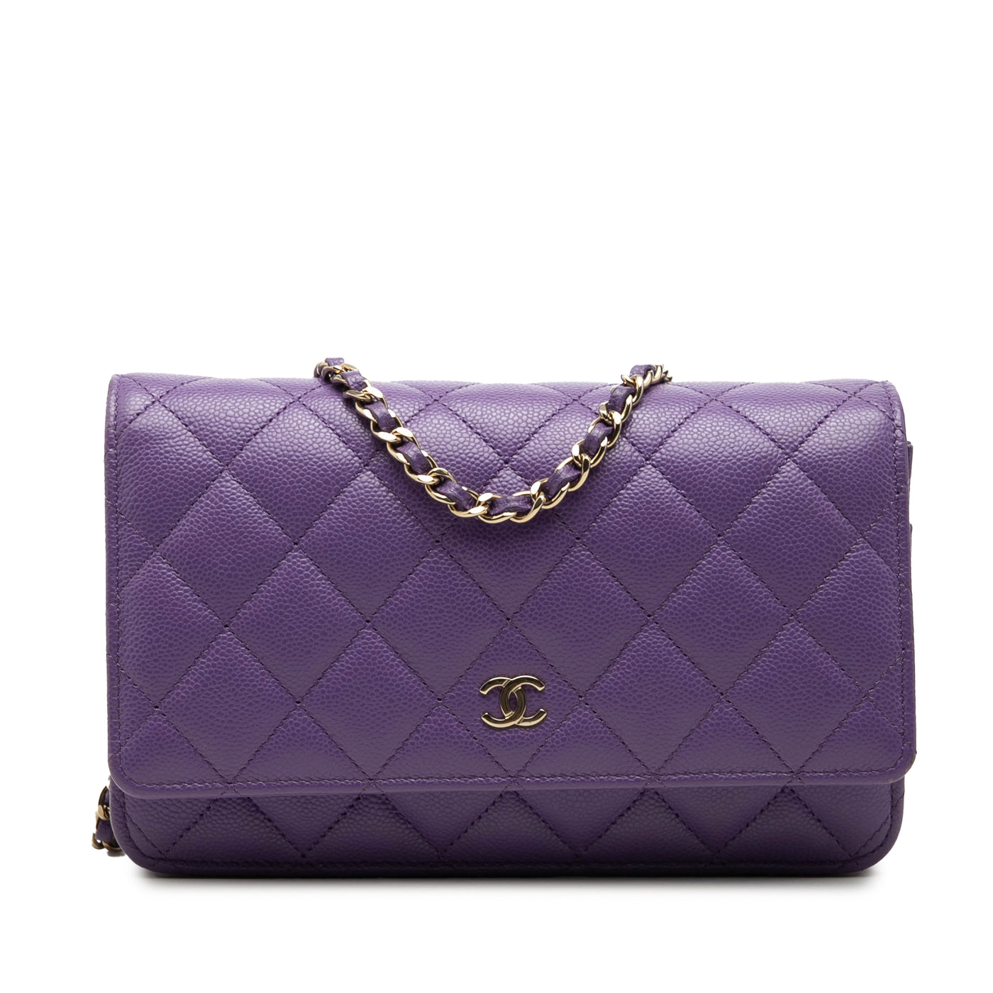 CC Quilted Caviar Wallet on Chain - Image 1