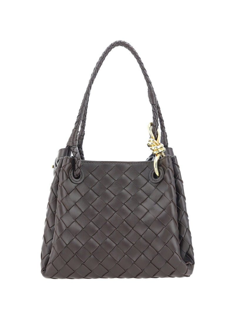 Bottega Veneta Shoulder Bag — Gray Lambskin