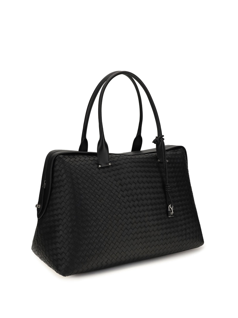 Bottega Veneta Duffels Shoulder Bag — Black Lamb Leather