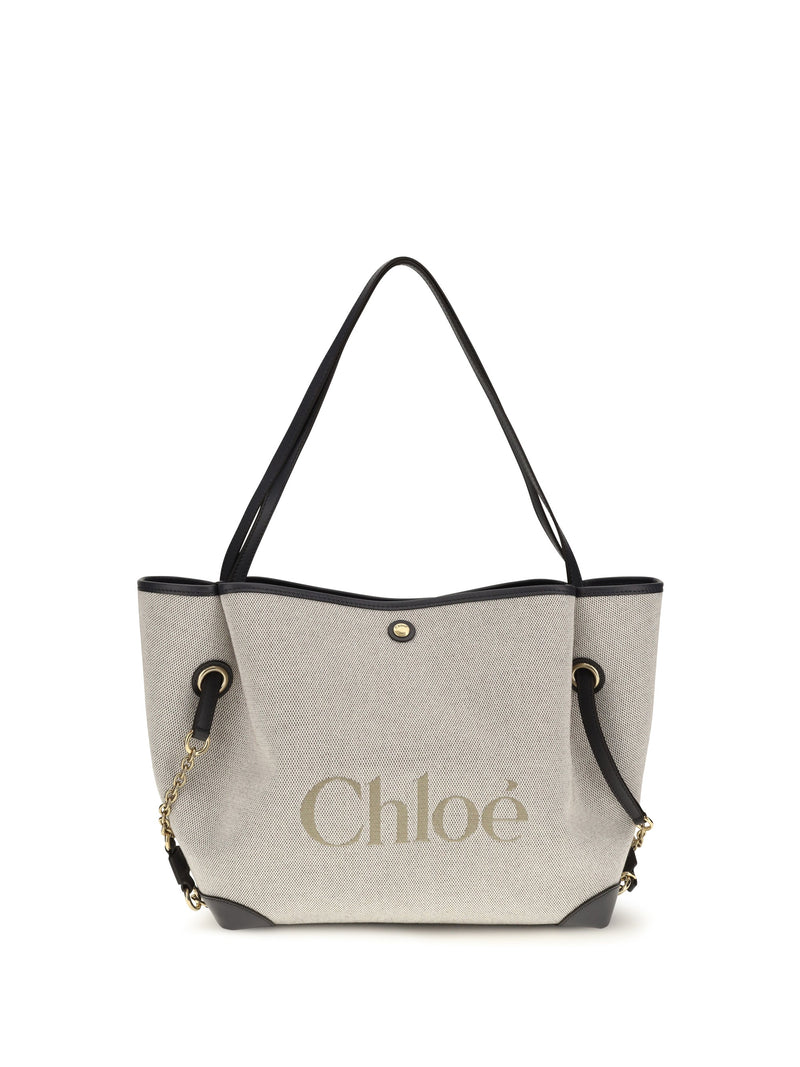 Chloé Clover Tote Bag — Black Cotton