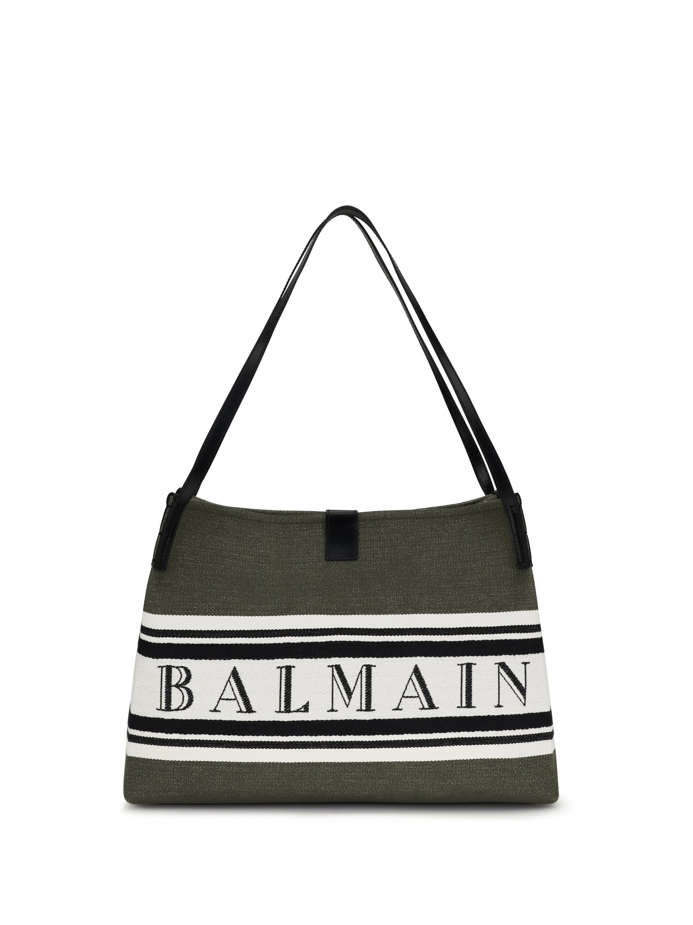 Balmain Release Shoulder Bag — Green Cotton; Polyester