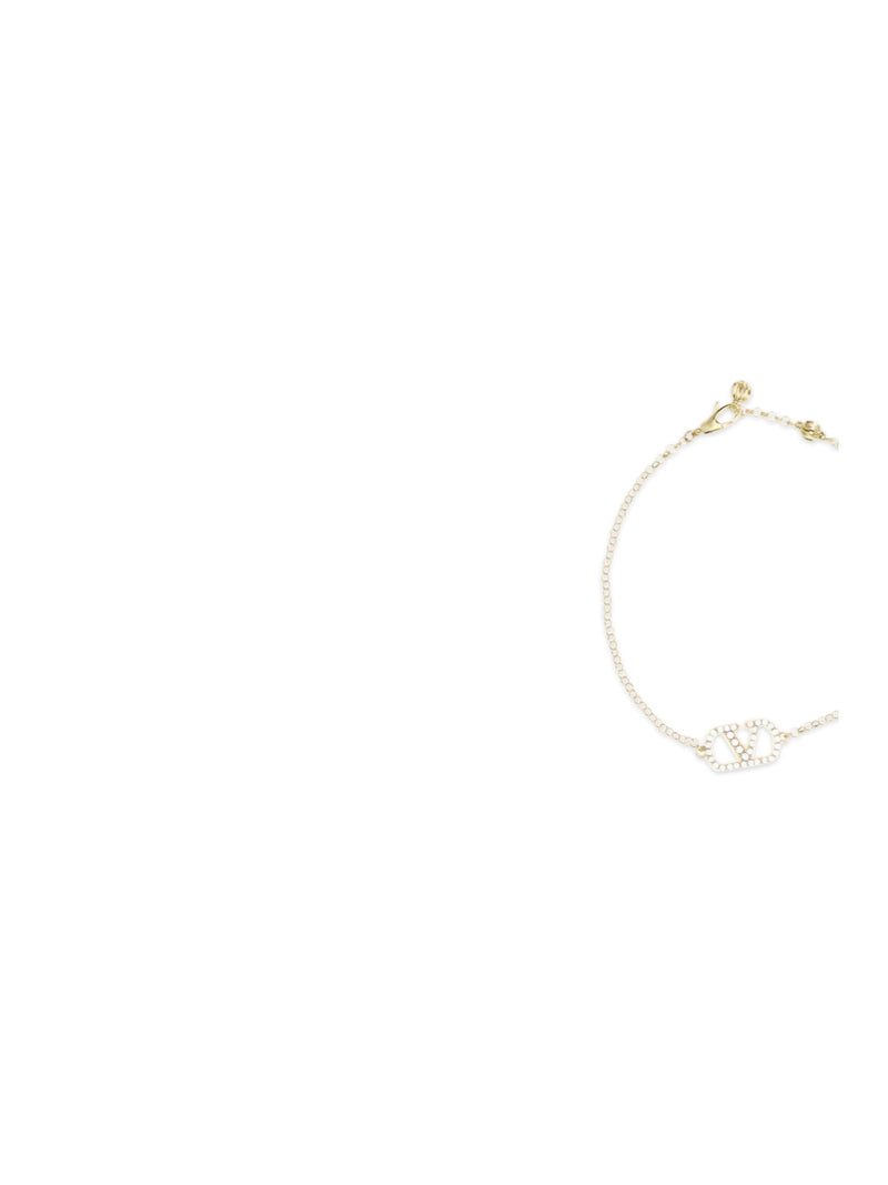 Valentino Garavani Vlogo Signature Swarovski Crystal Bracelet — Gold Metal Bracelets