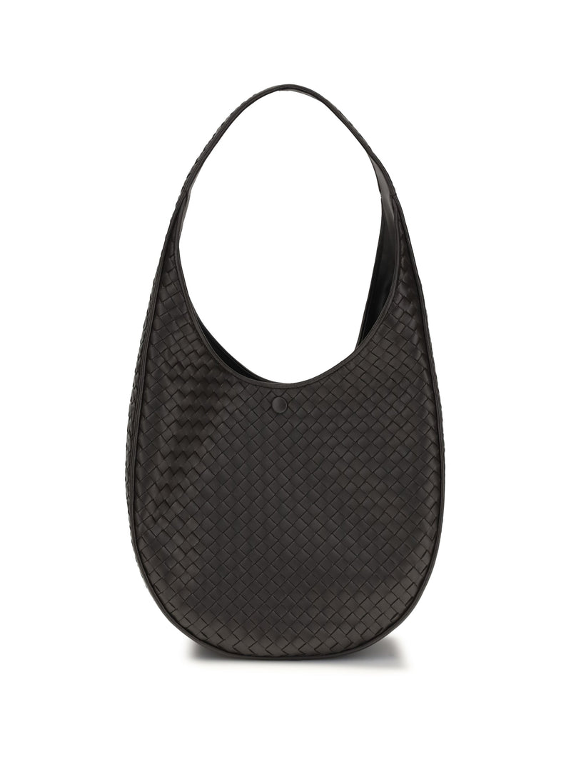 Bottega Veneta Ovetto Shoulder Bag — Black Lambskin