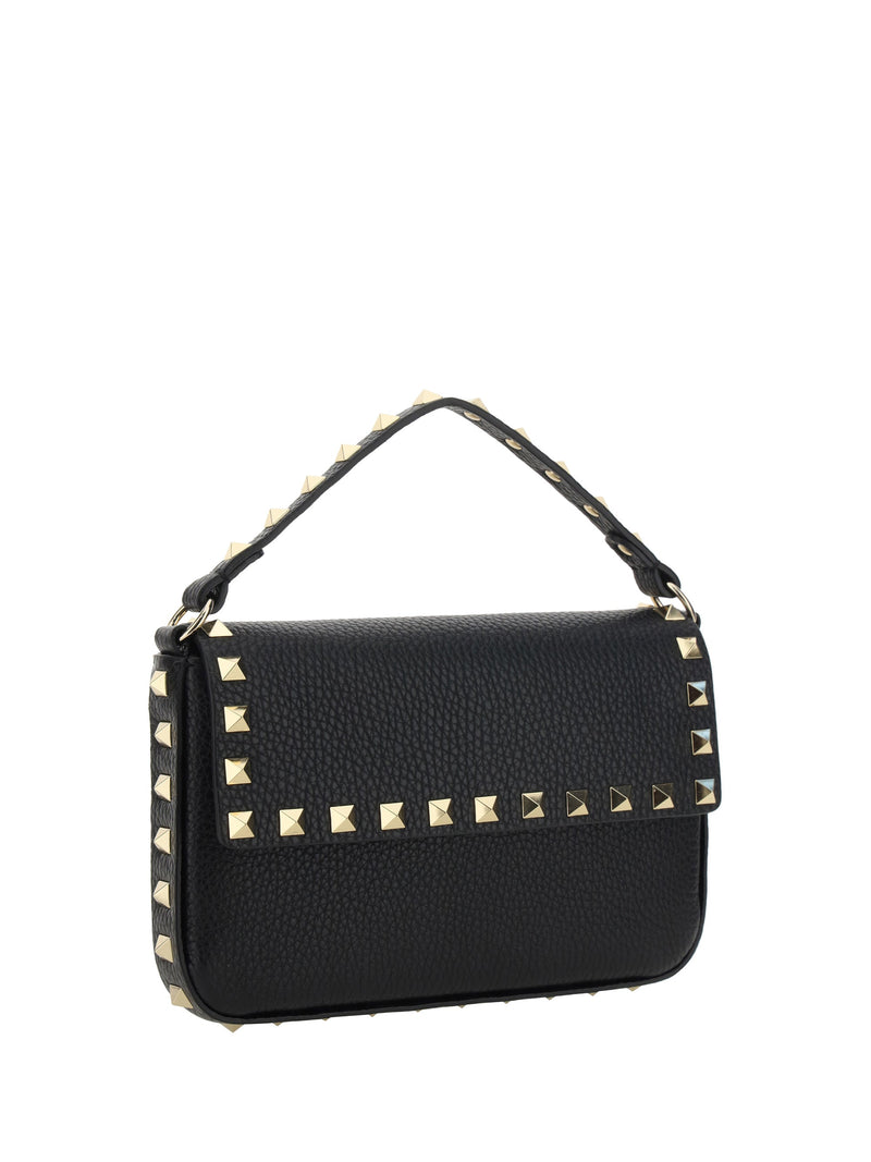 Valentino Garavani Rockstud Shoulder Bag — Black Calf Leather