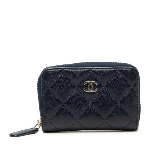 CC Quilted Caviar Zip Coin Purse - Image 1