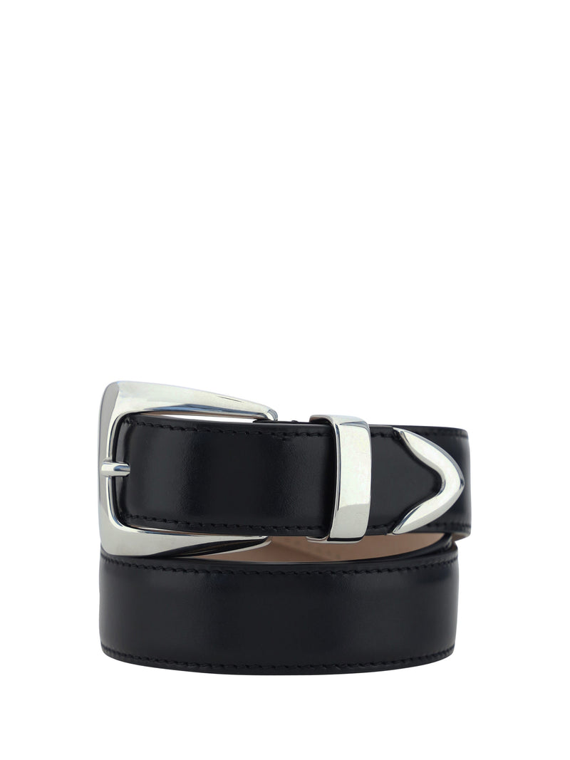 Khaite Benny Belt — Black Calf Leather Bos Taurus