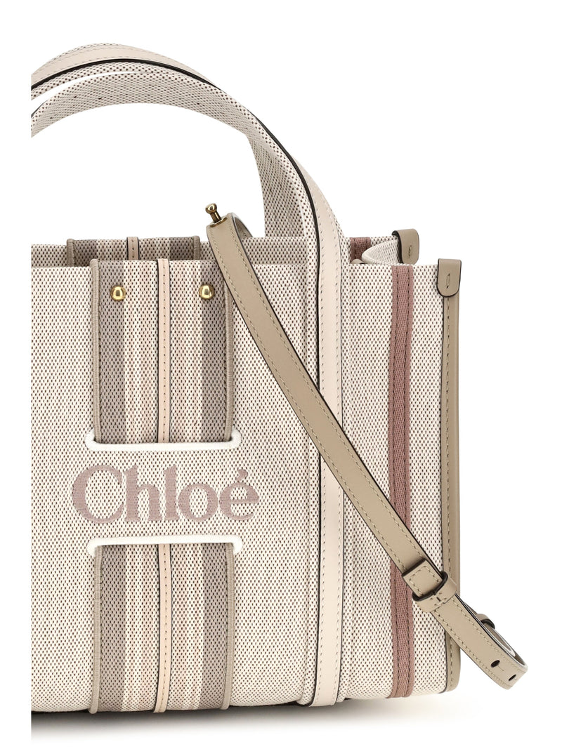 Chloé Woody Loop Tote Bag — Beige Cotton