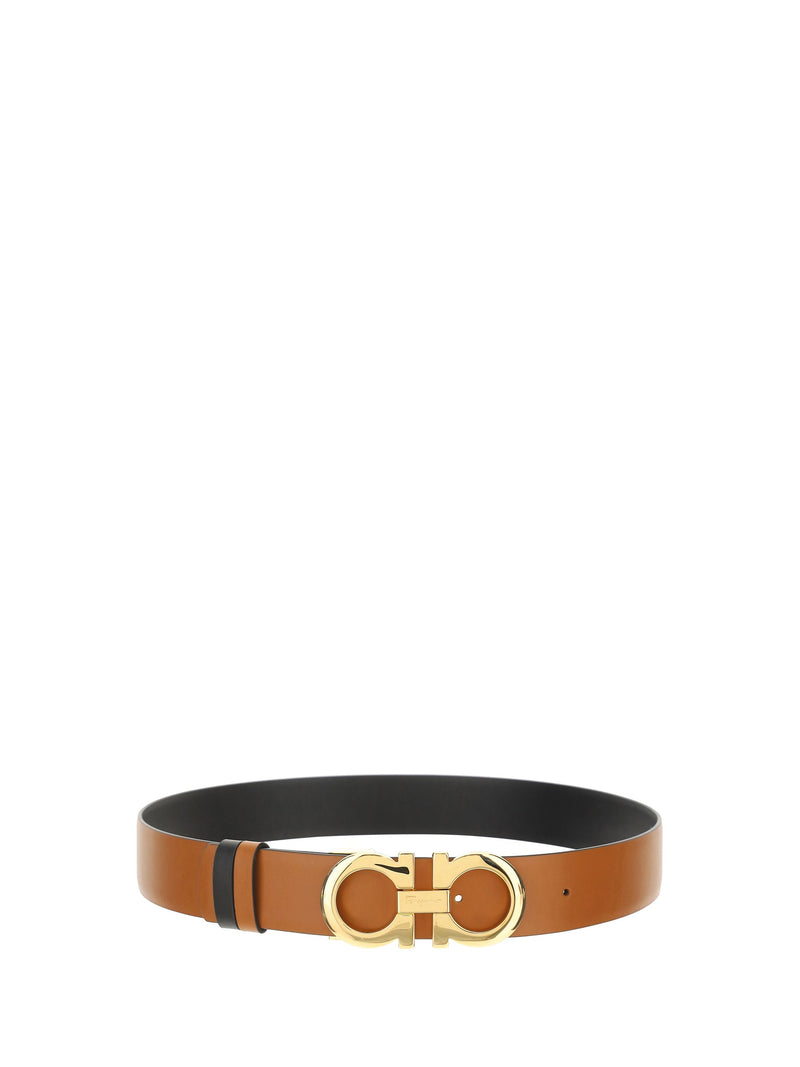 Ferragamo Gancini Belt — Brown Calf Leather Bos Taurus