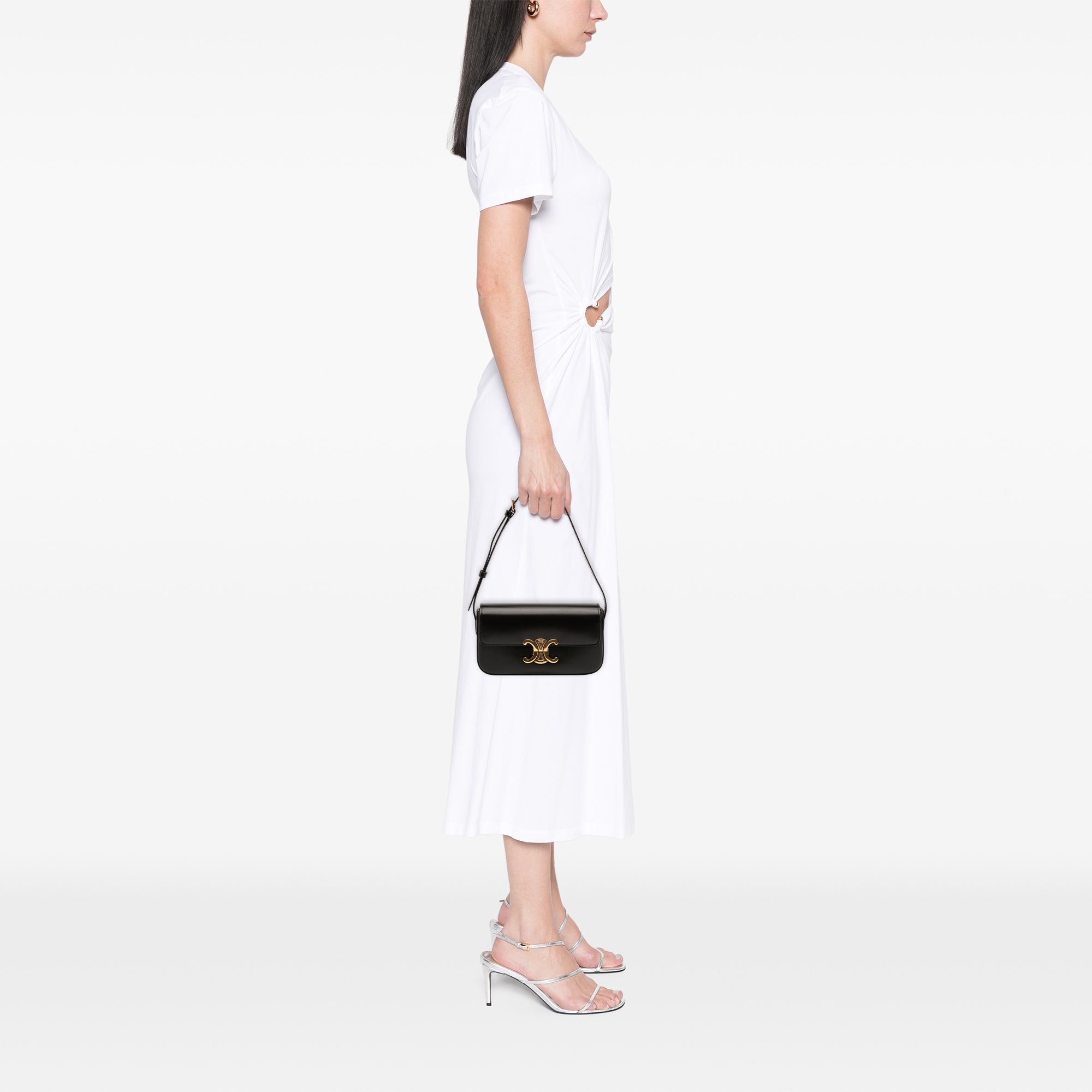Shiny Calfskin Triomphe Claude Shoulder Bag - Image 6