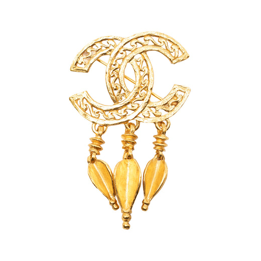 CC Gold Plated Filigree Pin Brooch - Image 1