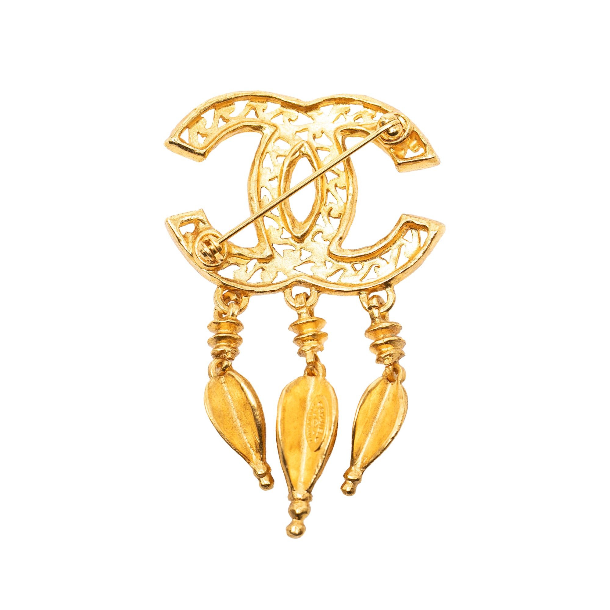 CC Gold Plated Filigree Pin Brooch - Image 2