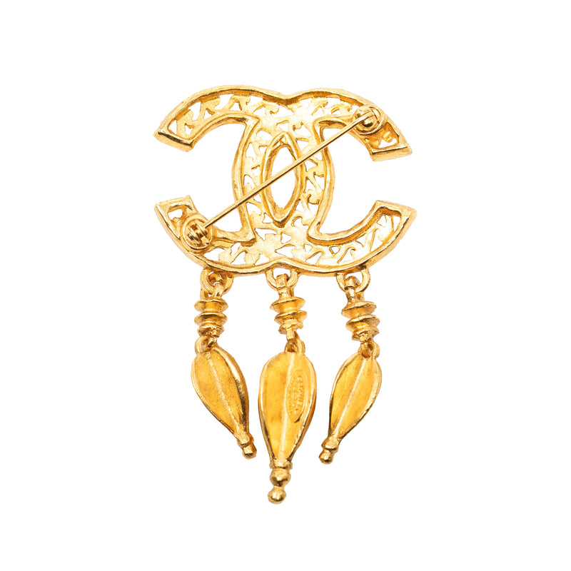 CC Gold Plated Filigree Pin Brooch - Image 2