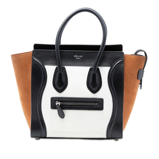 Micro Tricolor Nubuck and Calfskin Luggage Tote - Image 1