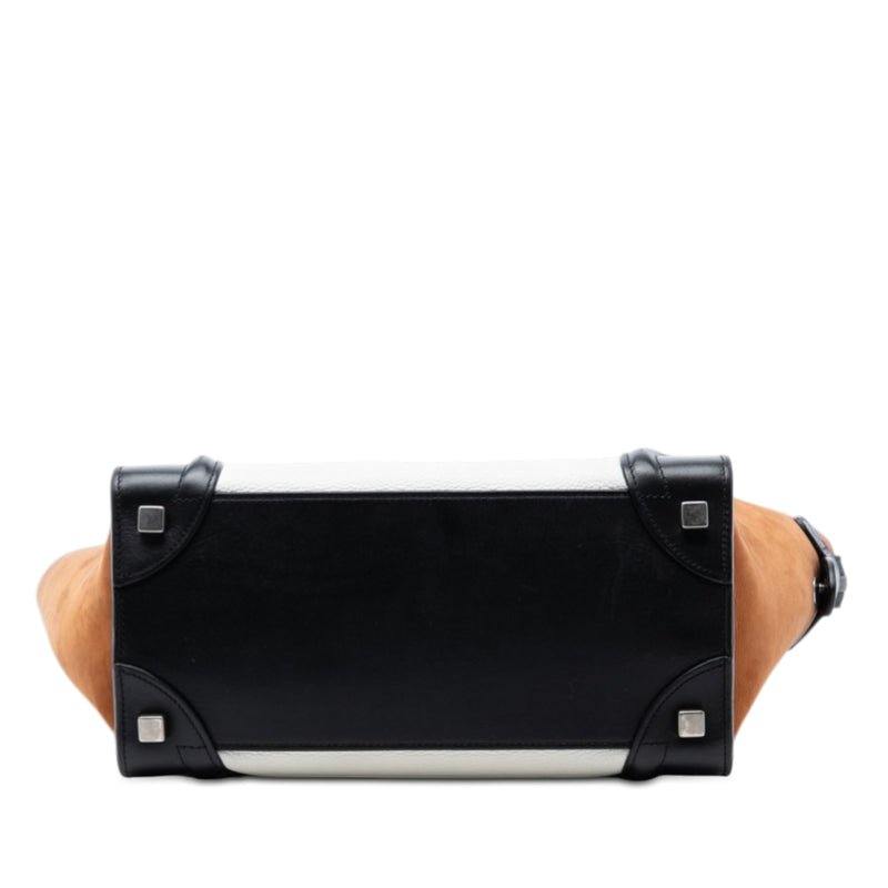Micro Tricolor Nubuck and Calfskin Luggage Tote - Image 3