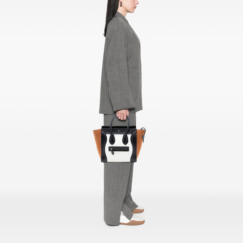 Micro Tricolor Nubuck and Calfskin Luggage Tote - Image 7