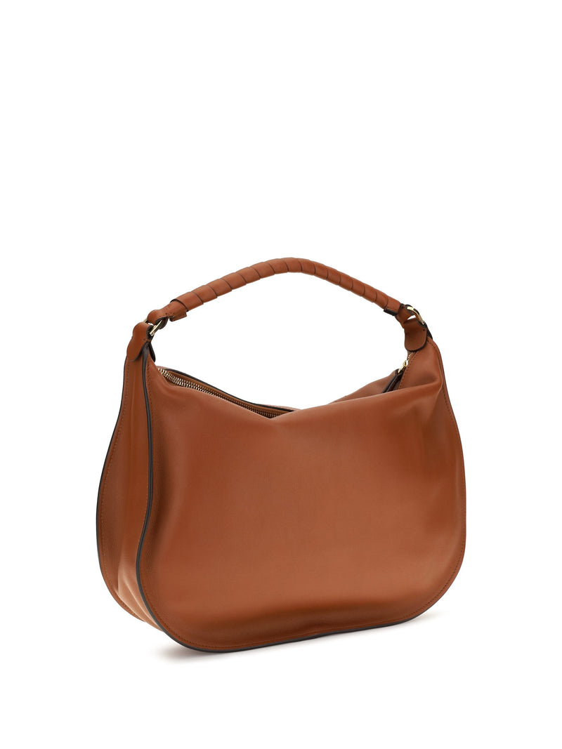 Chloé Marcie Shoulder Bag — Brown Calf Leather Bos Taurus