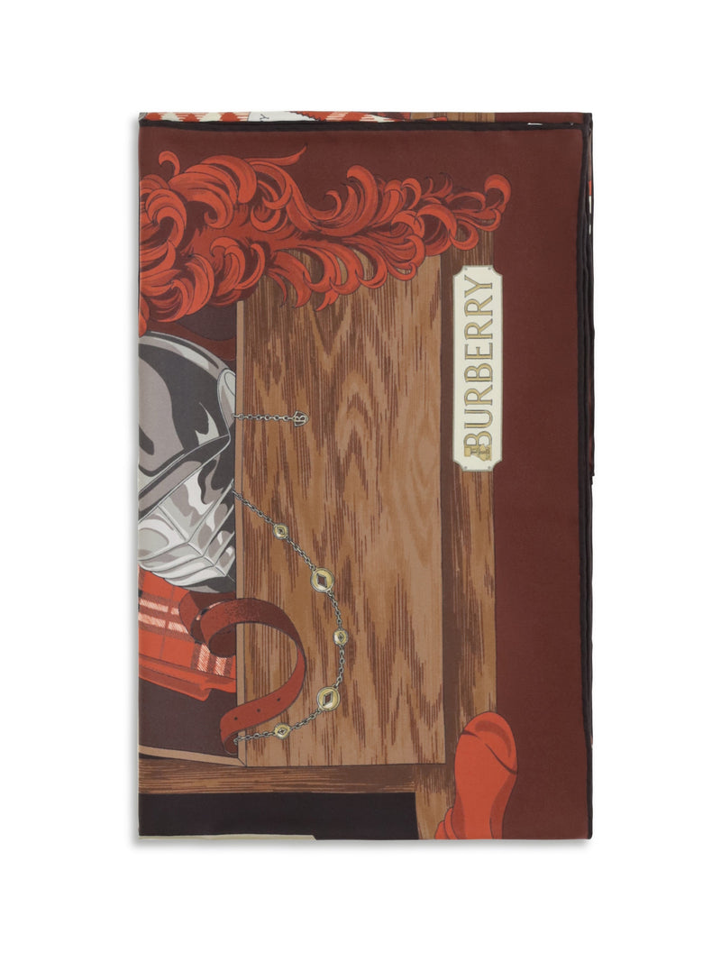 Burberry Silk Scarf — Red Scarfs