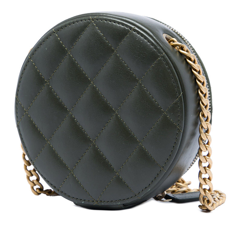 CC Quilted Lambskin Round Clutch with Chain - Image 2