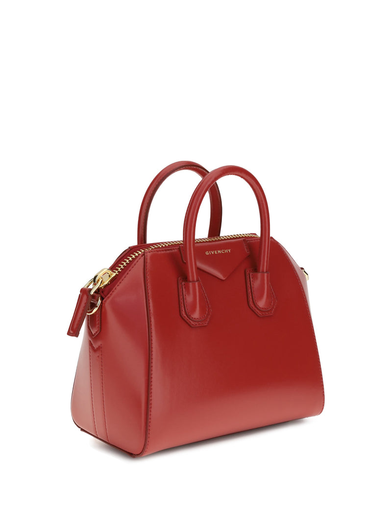 Givenchy Antigona Mini Top Handle Bag — Red Calf Leather Bos Taurus