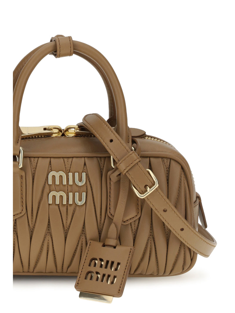 Miu Miu Arcadie Shoulder Bag — Beige Calf Leather