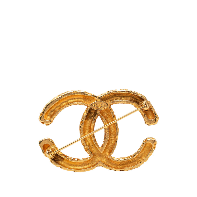 CC Gold Plated Baroque Embossed Brooch - Image 2