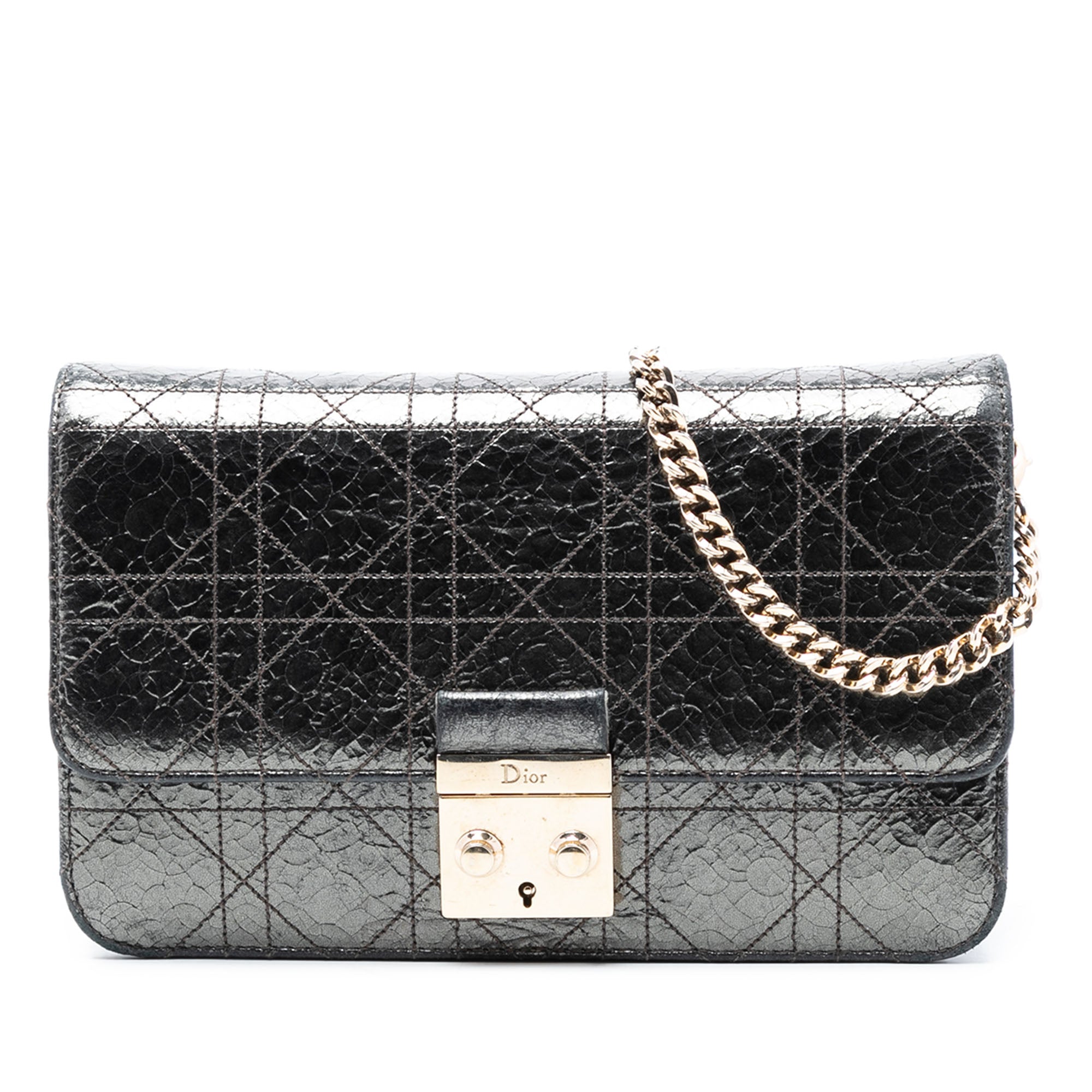 Metallic Crinkled Calfskin Cannage Miss Dior Promenade Crossbody - Image 1