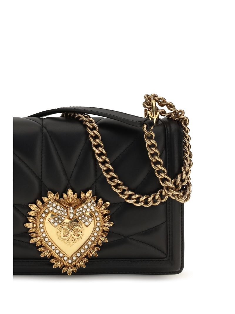 Dolce & Gabbana Devotion Shoulder Bag — Black Lamb Ovis Aries