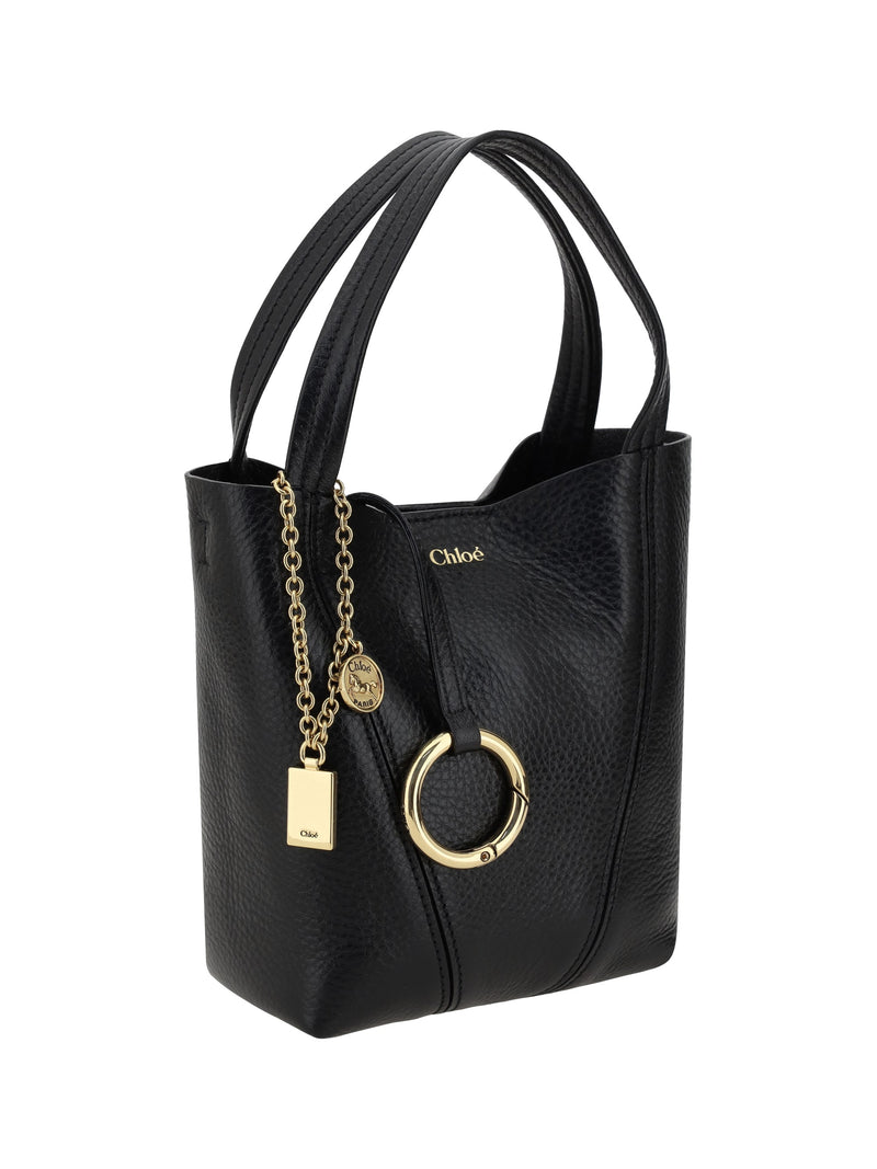 Chloé Spin Shoulder Bag — Black Calf Leather Bos Taurus