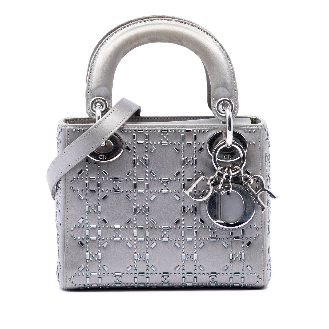Mini Satin Cannage Crystal Embellished Lady Dior - Image 1