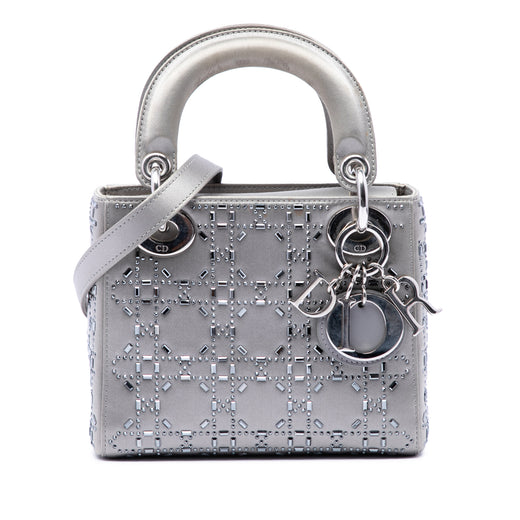Mini Satin Cannage Crystal Embellished Lady Dior - Image 1