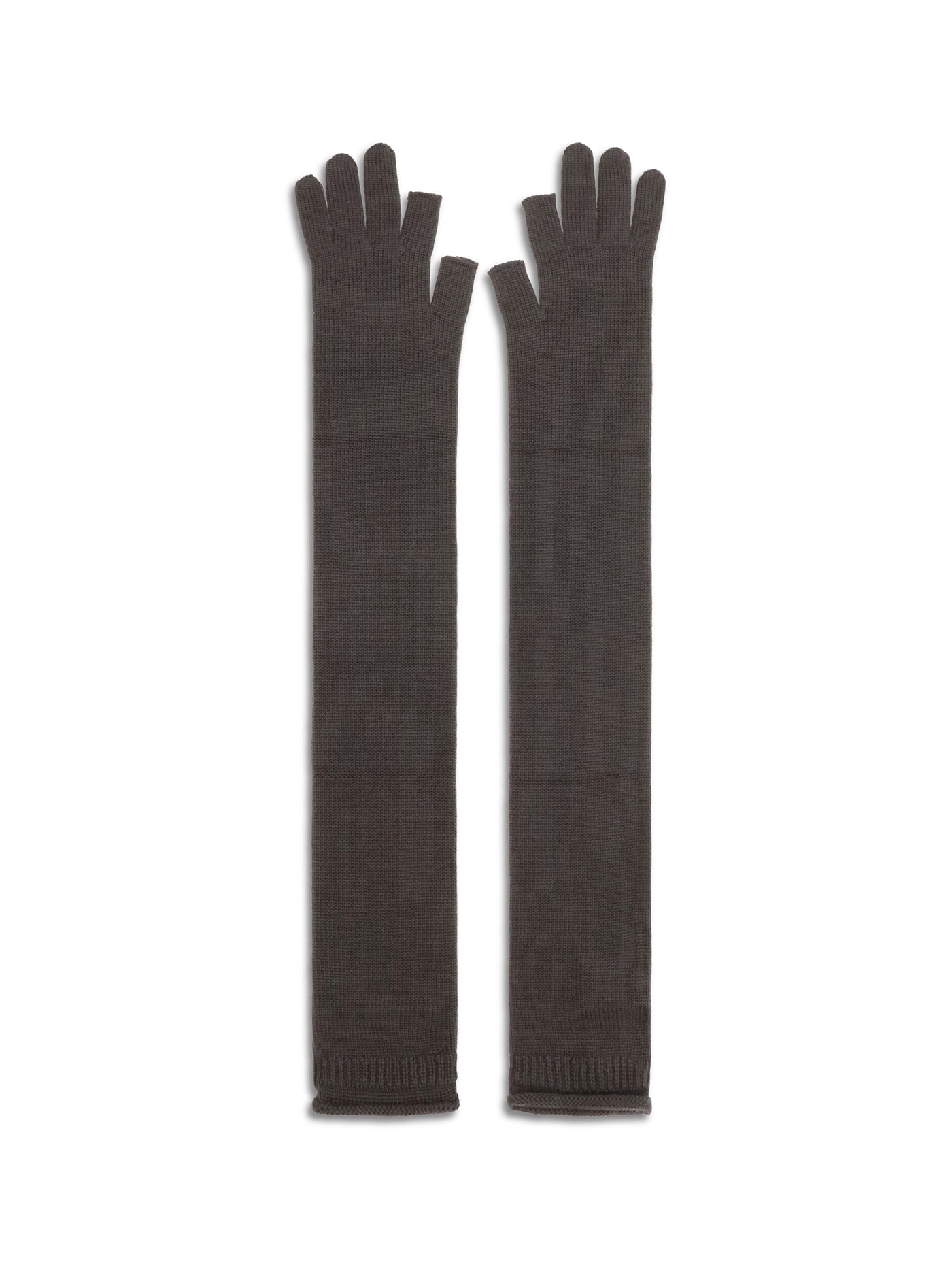 Rick Owens Knit Wool-Blend Gloves — Dark Grey
