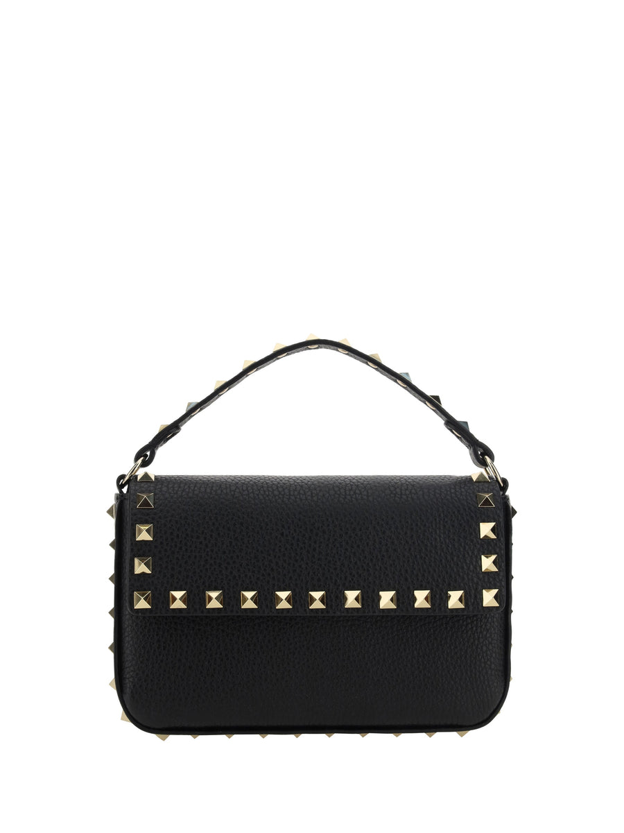 Valentino Garavani Rockstud Mini Pouch Shoulder Bag — Black Calf Leather Bos Taurus