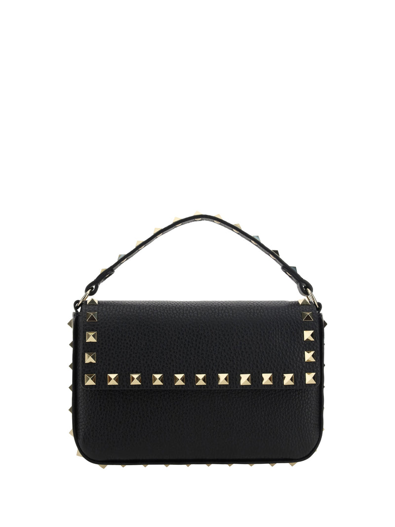 Valentino Garavani Rockstud Shoulder Bag — Black Calf Leather