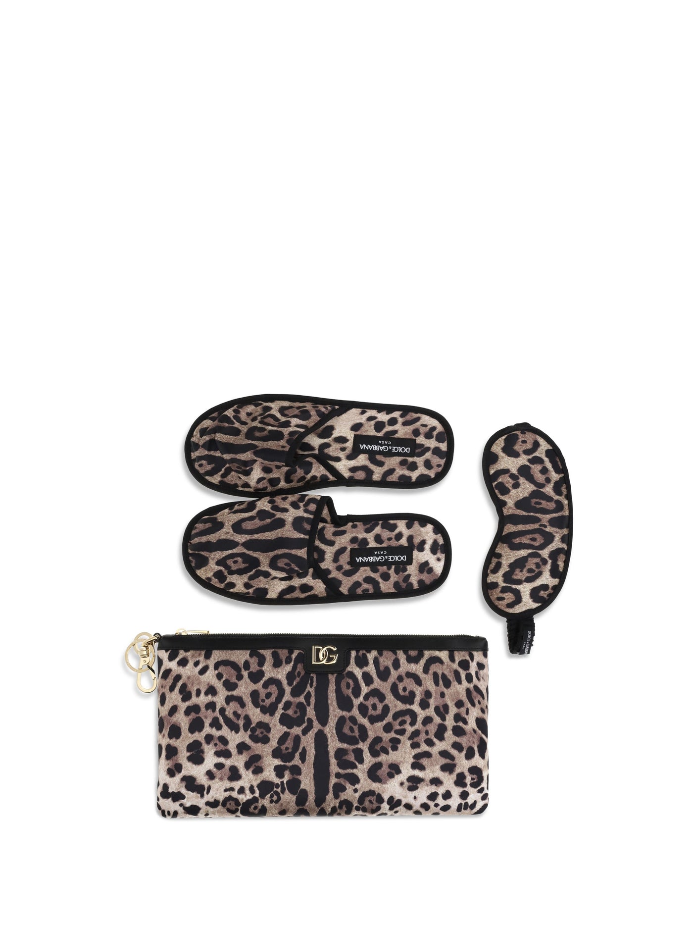 Dolce & Gabbana Leopard-Print Travel Kit Hand Bags