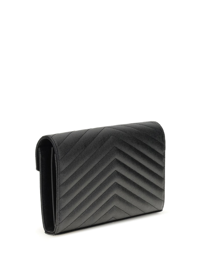 Saint Laurent Shoulder Bag — Black Calf Leather Bos Taurus