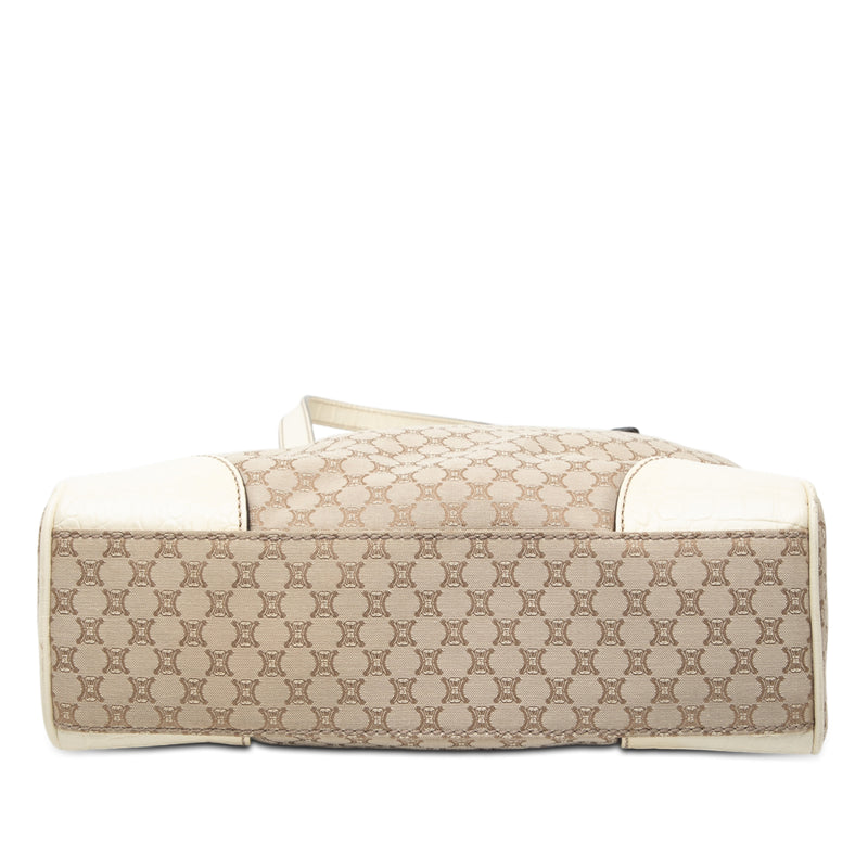 Croc Embossed Leather Trimmed Macadam Canvas Tote - Image 3