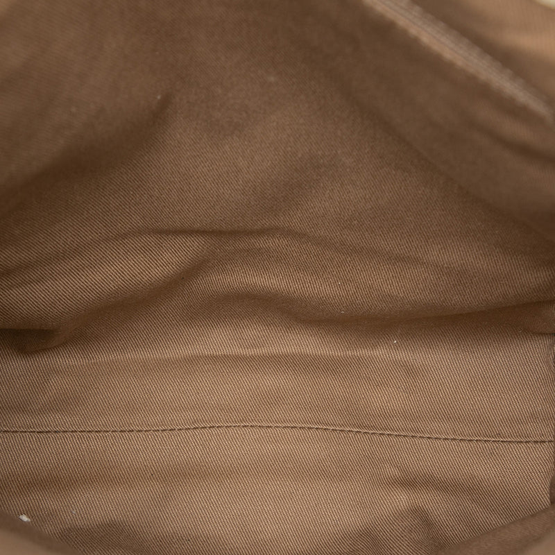 Croc Embossed Leather Trimmed Macadam Canvas Tote - Image 4